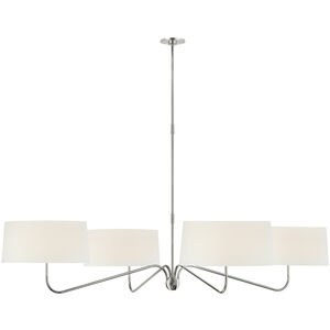 Thomas O'Brien Canto LED 68 inch Polished Nickel Four Arm Chandelier Ceiling Light, Grande