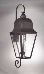 Imperial 3 Light 39 inch Antique Brass Outdoor Wall Lantern in Clear Seedy Glass