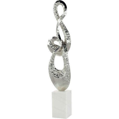 Coiled Metal 45.5 X 11.5 inch Sculpture, on Marble Base