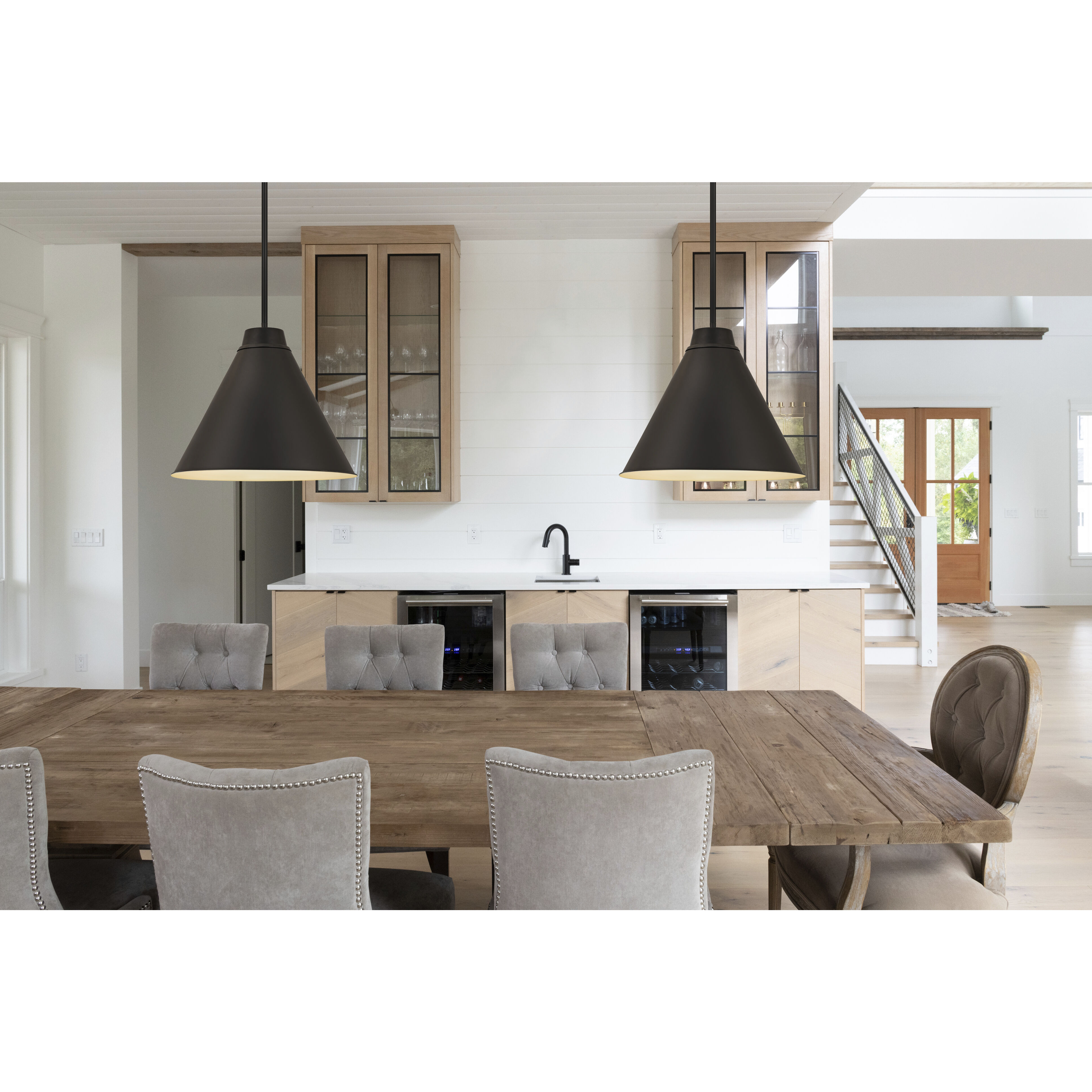 Eaton 1 Light 18 inch Matte Black Pendant Ceiling Light