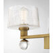 Hanover 6 Light 40 inch Warm Brass Linear Chandelier Ceiling Light, Essentials