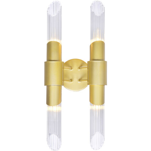 Croissant 4 Light 8 inch Satin Gold Wall Sconce Wall Light
