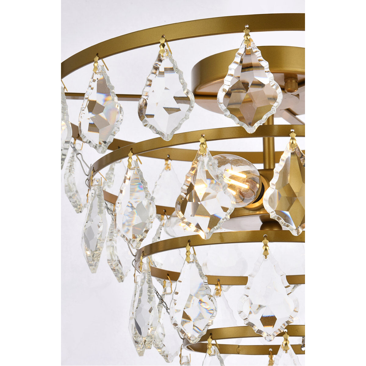 Ella 3 Light 14 inch Brass Flush Mount Ceiling Light