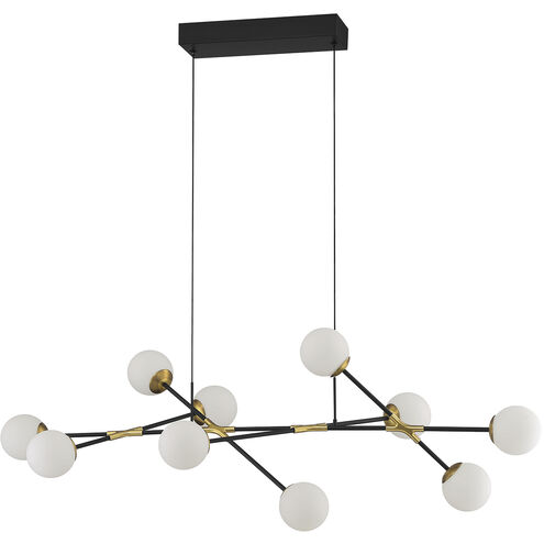 Calipso LED 45 inch Black and Brass Pendant Ceiling Light in 10