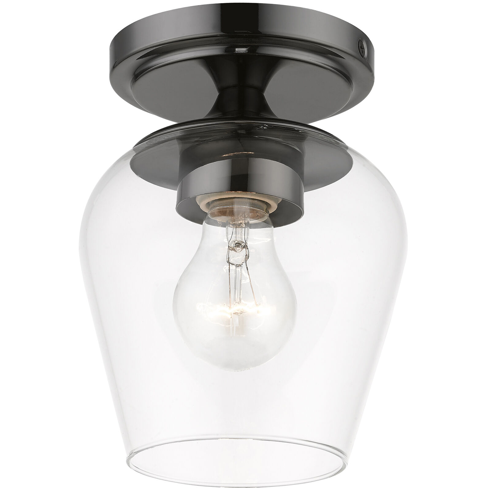 Willow 1 Light 6 inch Black Chrome Flush Mount Ceiling Light