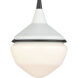 Mid-Century Schoolhouse 1 Light 8 inch Enamel White with Matte Black Mini Pendant Ceiling Light