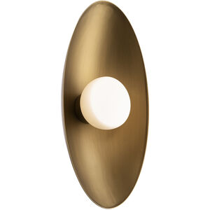 Glamour 1 Light Aged Brass Wall Sconce Wall Light in 2700K