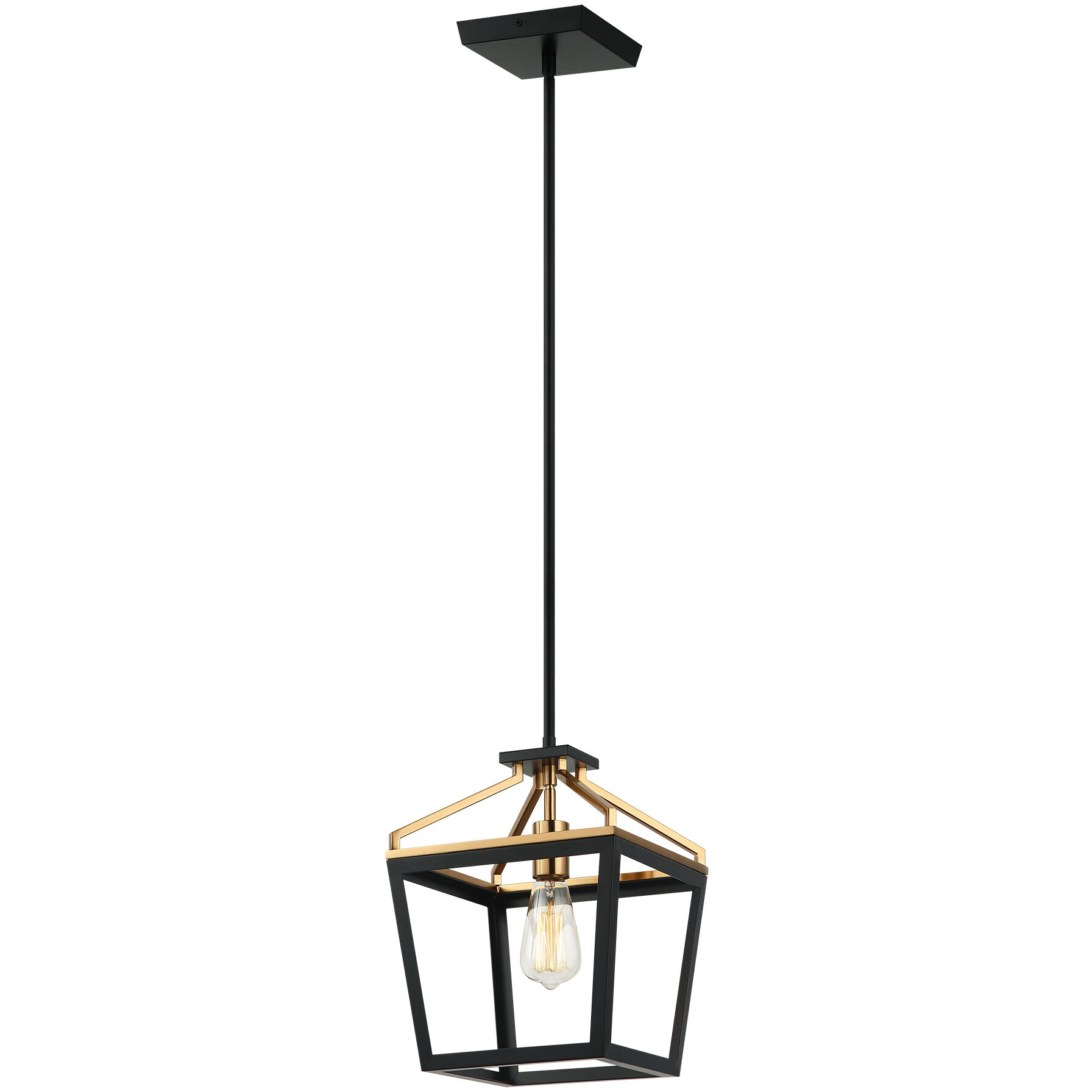 Mavonshire 1 Light 10 inch Black and Aged Gold Brass Chandelier Ceiling Light