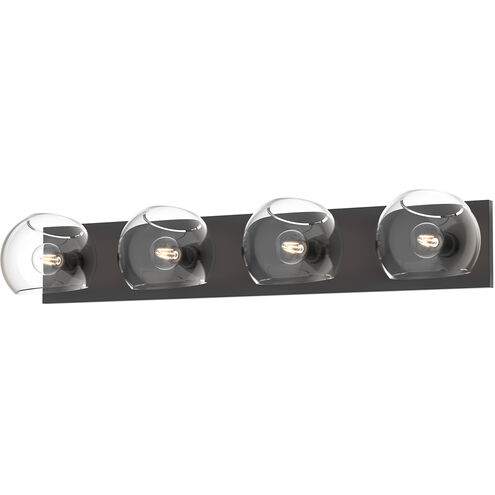 Alora Mood Willow 4 Light 31 inch Matte Black Bath Vanity Light Wall Light in Clear