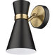 Soriano 1 Light 5.5 inch Matte Black and Heritage Brass Wall Sconce Wall Light