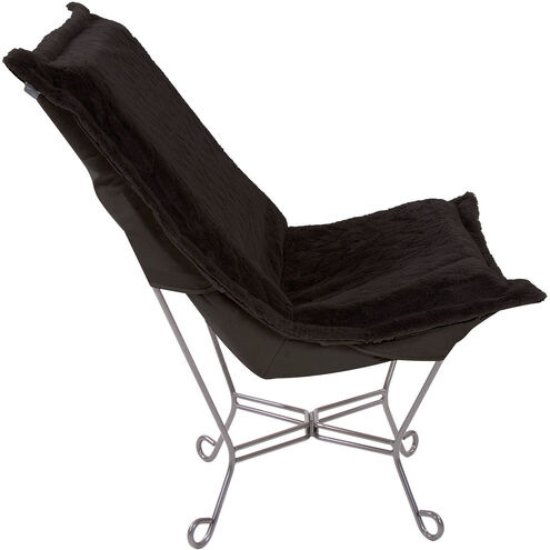 Puff Angora Ebony Scroll Chair with Cover