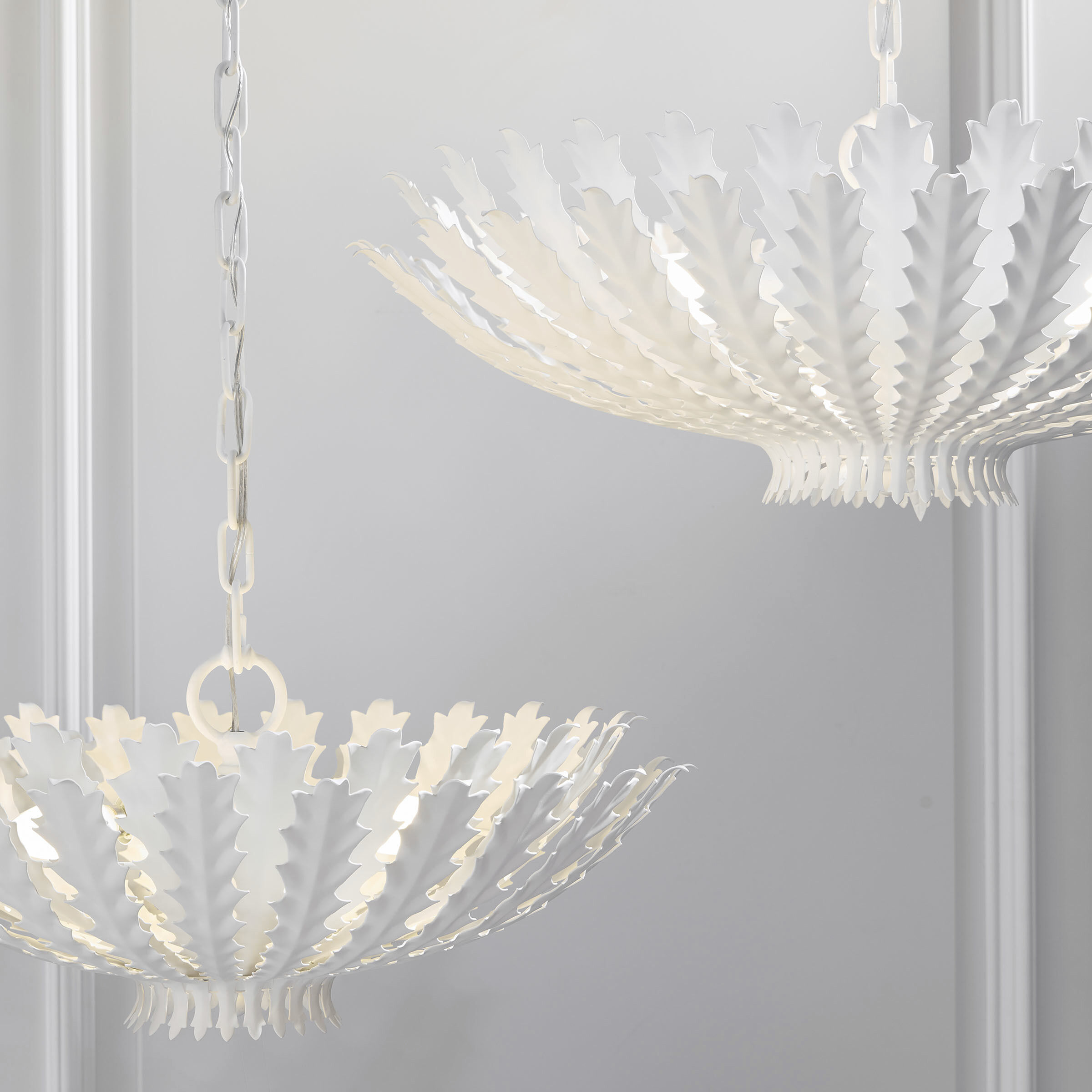 AERIN Hampton 6 Light 25.5 inch Plaster White Chandelier Ceiling Light, Medium