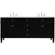 Park Avenue 72 X 22 X 35 inch Black Vanity Sink Set