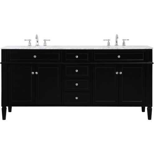 Park Avenue 72 X 22 X 35 inch Black Vanity Sink Set