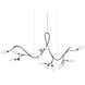 Vines LED 80 inch Satin Black Chandelier Ceiling Light
