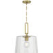 Diamara 1 Light 13.75 inch Vintage Brass Pendant Ceiling Light