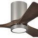 Atlas Irene-3HLK 42 inch Brushed Nickel with Walnut Tone Blades Ceiling Mount Paddle Fan, Flush Mounted