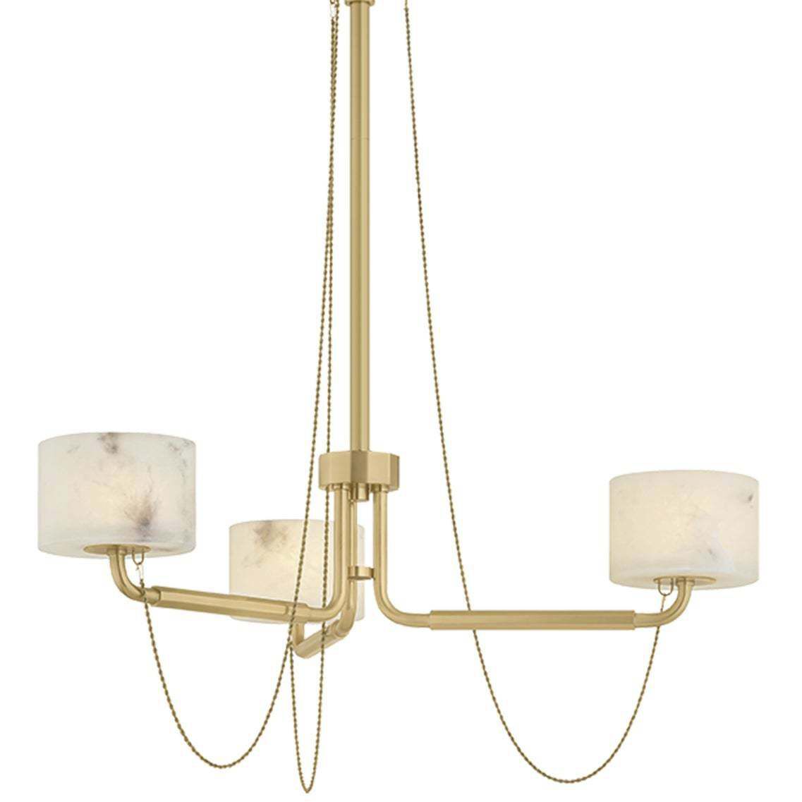 Bunda 3 Light 30.5 inch Vintage Brass Chandelier Ceiling Light