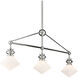 Rycroft 3 Light 43 inch Polished Nickel/White Linear Chandelier Ceiling Light, Rectangular