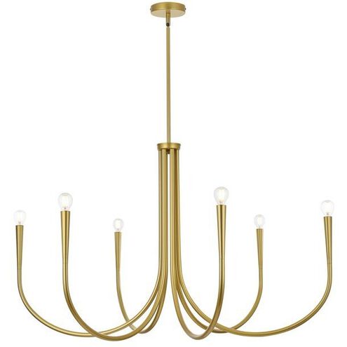 Layne 6 Light 42 inch Brass Chandelier Ceiling Light
