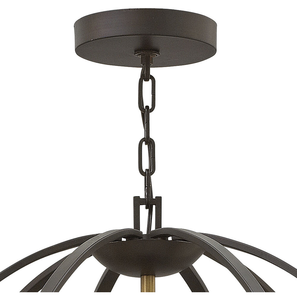 Euclid 8 Light 28.25 inch Spanish Bronze with Heirloom Brass Indoor Foyer Light Ceiling Light