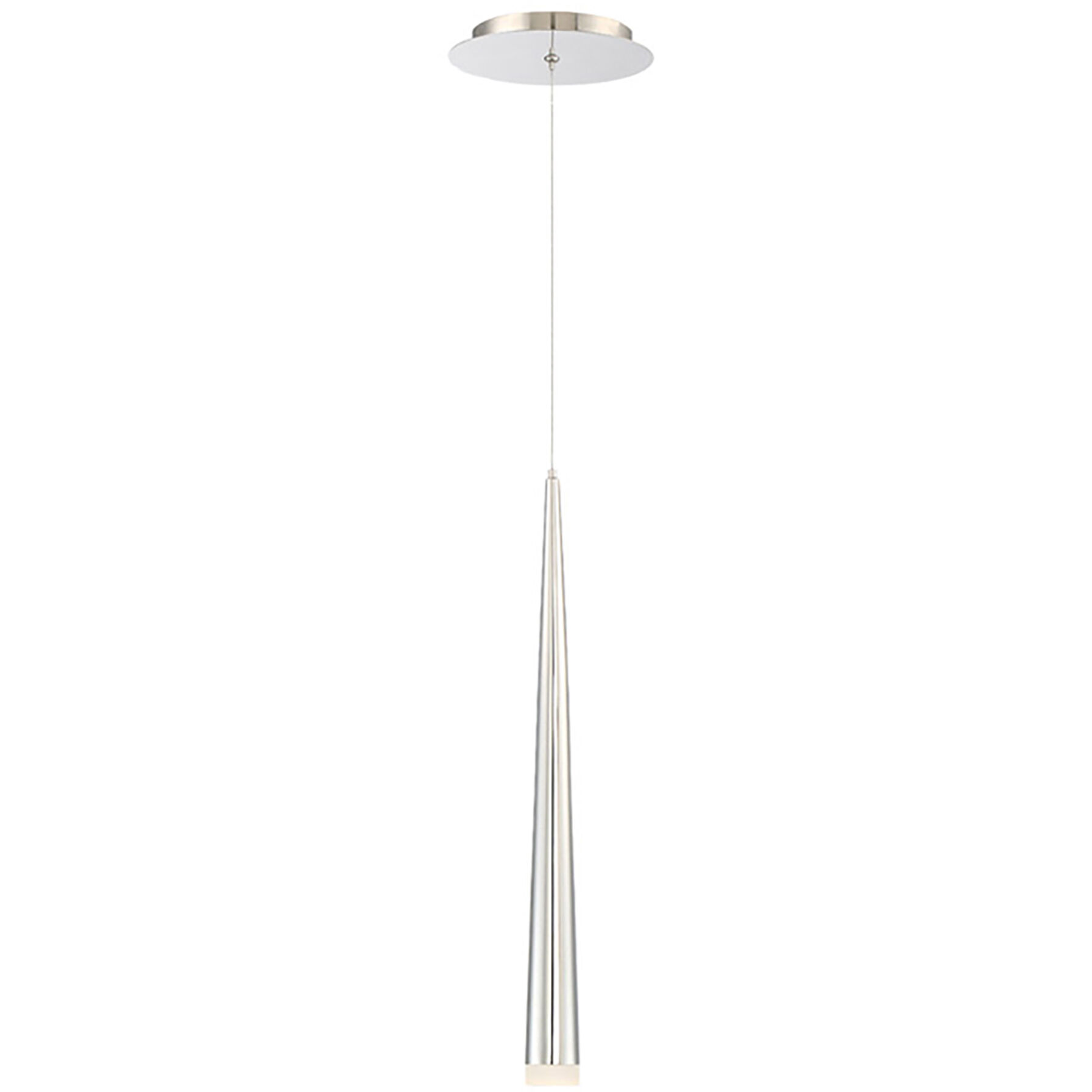 Cascade LED 1.5 inch Polished Nickel Pendant Ceiling Light in Round, 19in.
