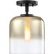Gatsby 1 Light 8.5 inch Matte Black Semi Flush Mount Ceiling Light
