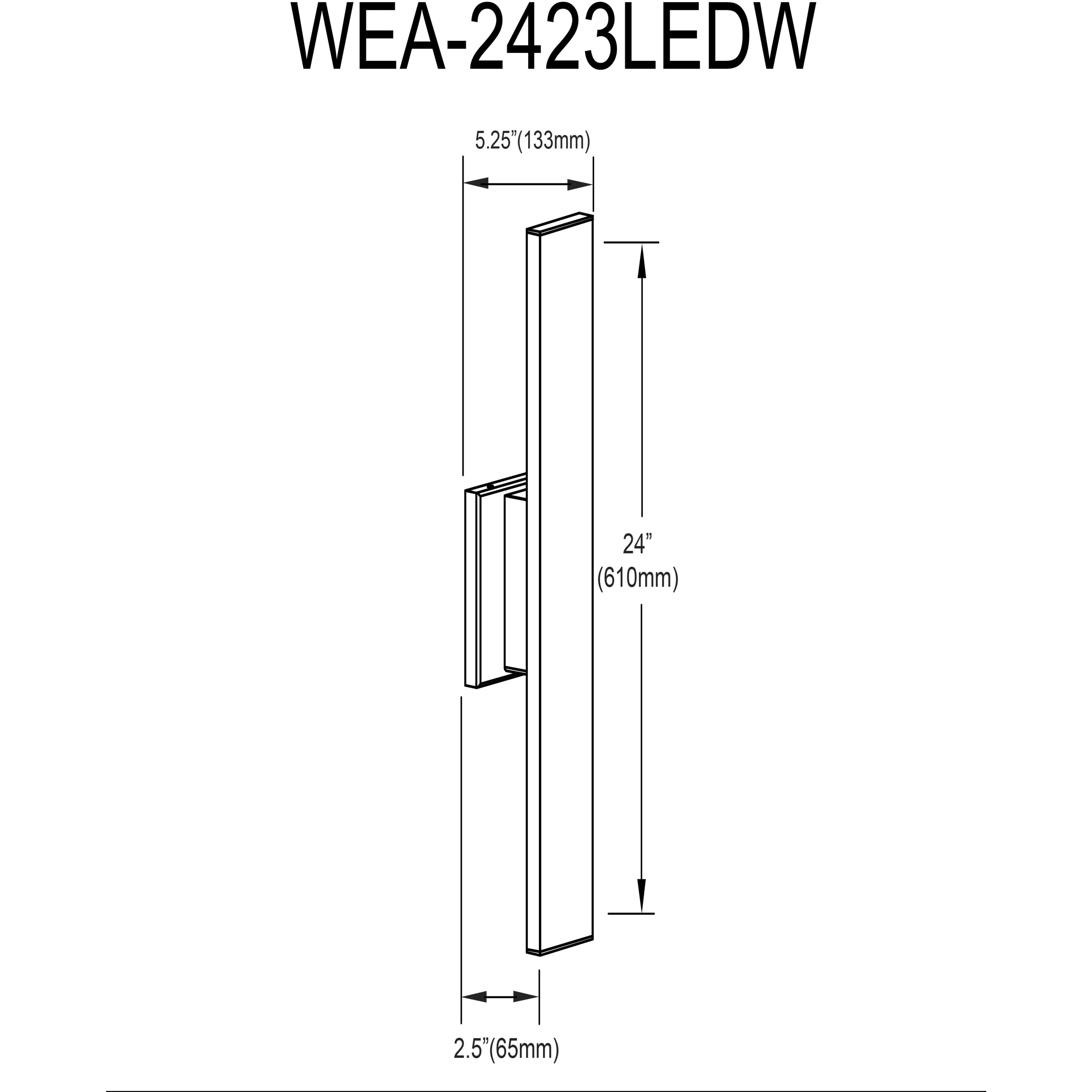 Wheatherly LED 24 inch Matte Black Outdoor Wall Sconce