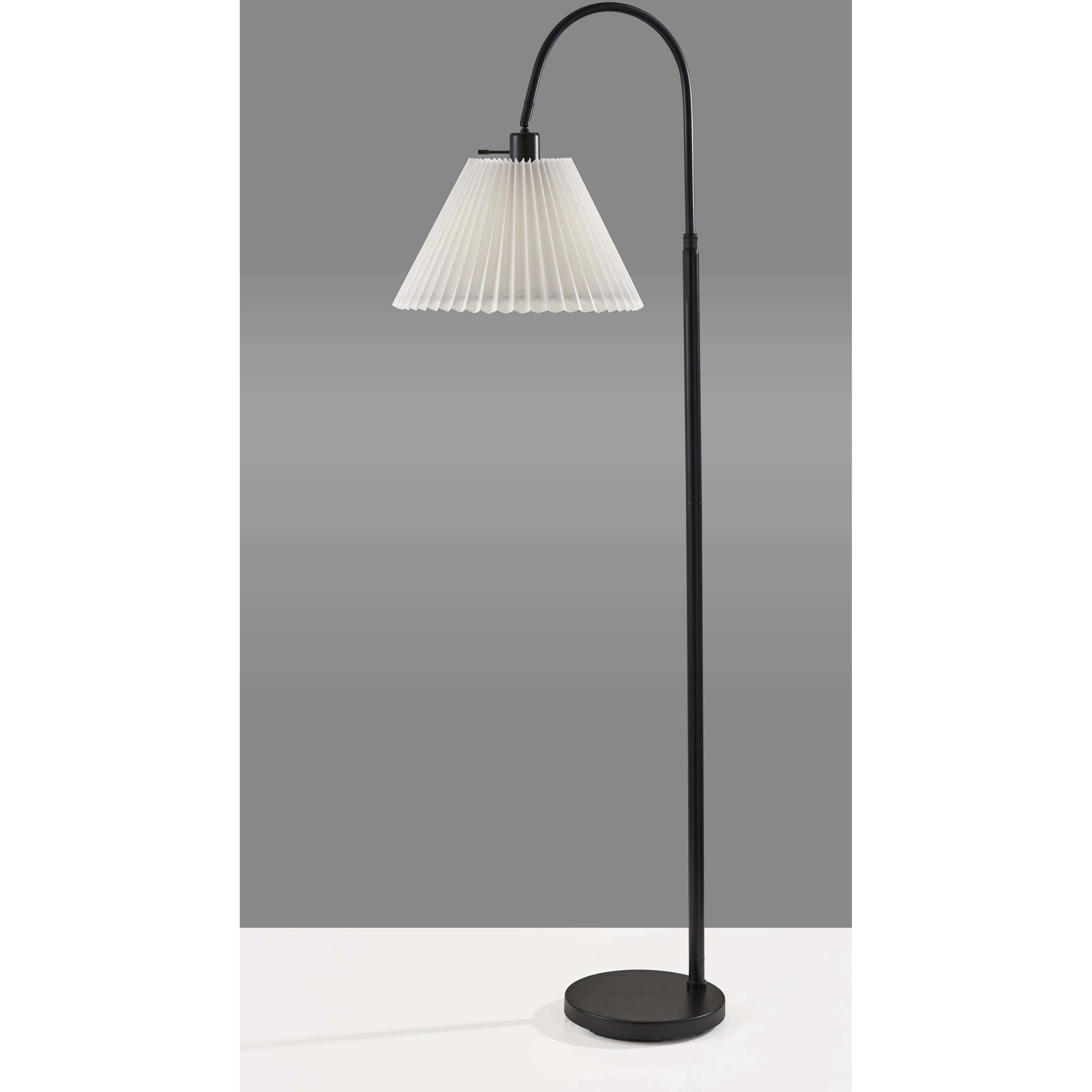 Thalia 58.5 inch 100.00 watt Black Floor Lamp Portable Light, Simplee Adesso