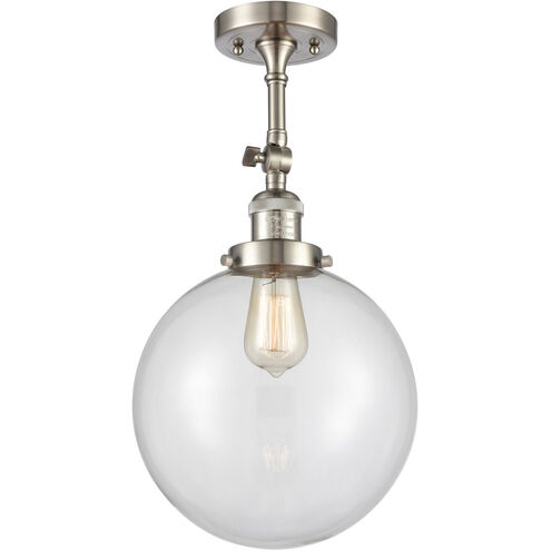 Franklin Restoration X-Large Beacon 1 Light 10 inch Brushed Satin Nickel Semi-Flush Mount Ceiling Light in Clear Glass, Franklin Restoration