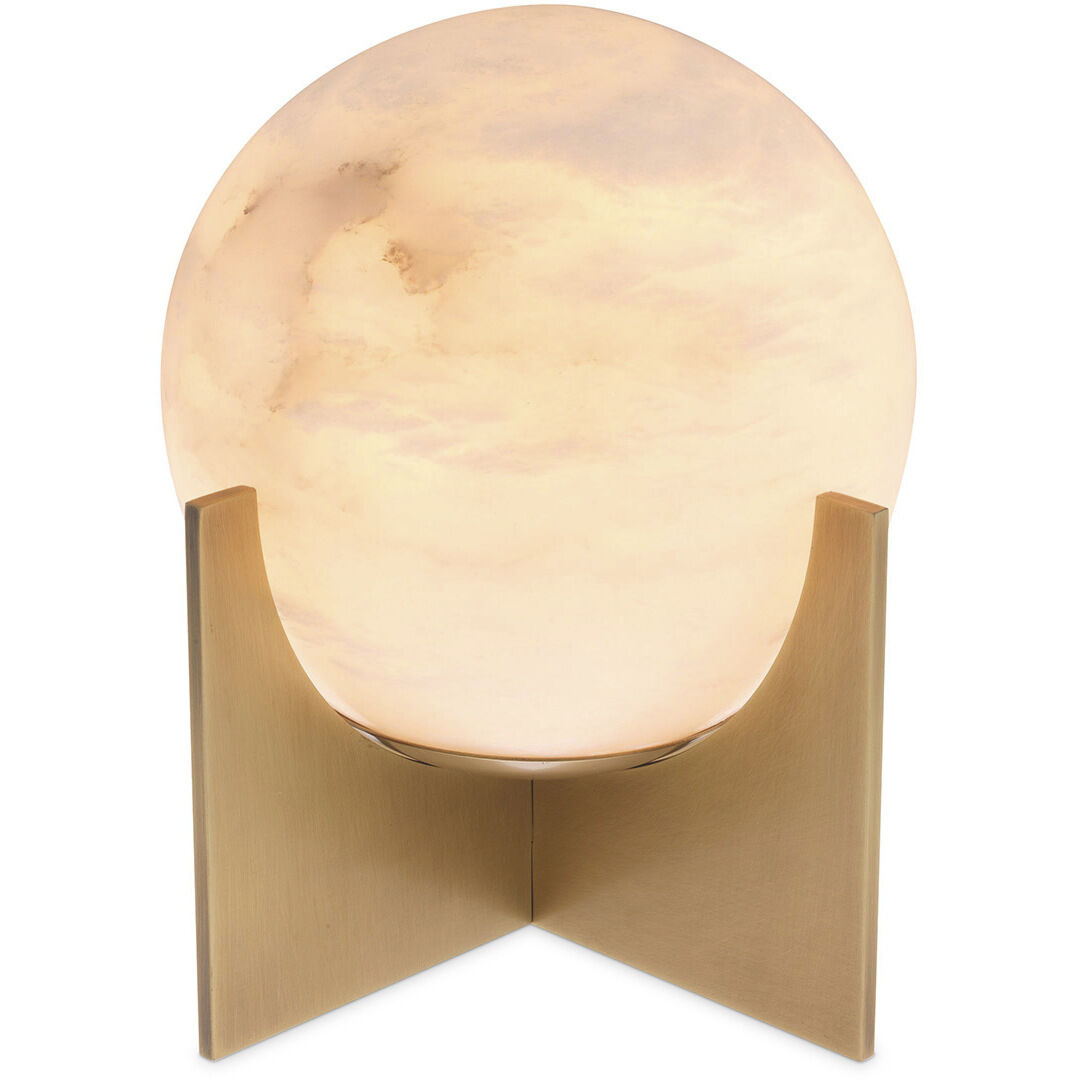 Scorpios 9.84 inch 8 watt Antique Brass with Alabaster Table Lamp Portable Light, Small