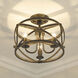 Alcott 3 Light 13.5 inch Antique Black Iron Semi-Flush Mount Ceiling Light