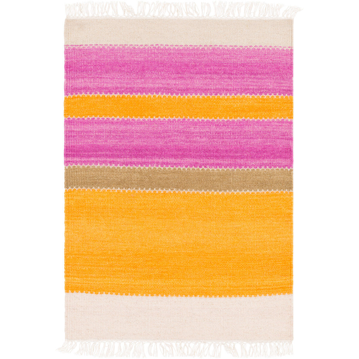 Miguel 72 X 48 inch Orange and Purple Area Rug, Wool and Cotton