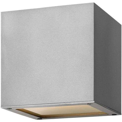 Kube LED 6 inch Titanium Outdoor Wall Mount Lantern, Down Light