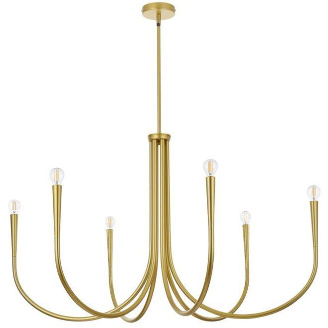 Layne 6 Light 42 inch Brass Chandelier Ceiling Light