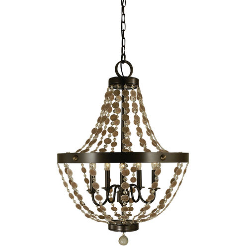 Naomi 5 Light 21 inch Brushed Nickel Dining Chandelier Ceiling Light