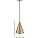 Betty LED 9.5 inch Lacquered Brass Pendant Ceiling Light