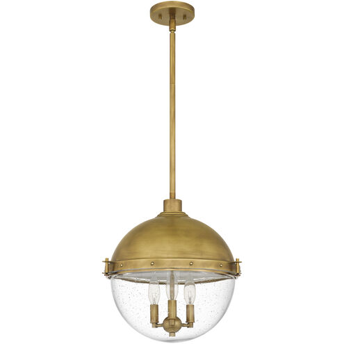 Perrine 3 Light 16 inch Weathered Brass Pendant Ceiling Light