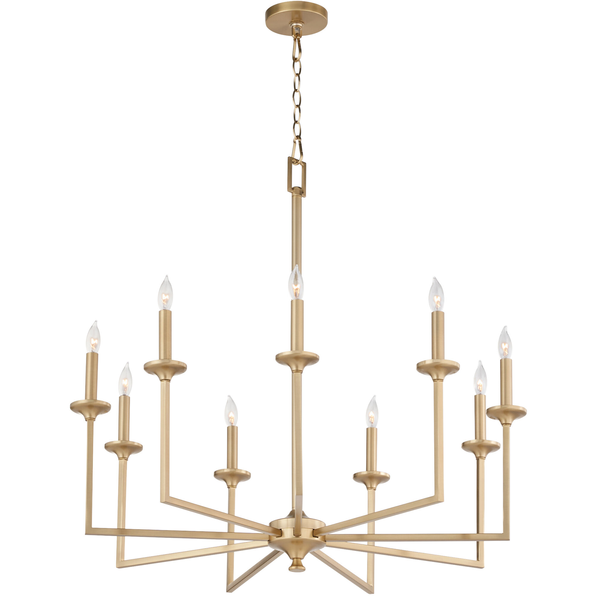 Eldorado 9 Light Aged Brass Chandelier Ceiling Light