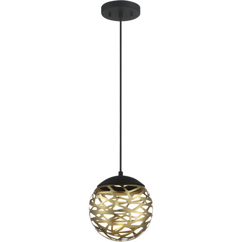 Golden Eclipse LED 7.88 inch Coal And Honey Gold Mini Pendant Ceiling Light