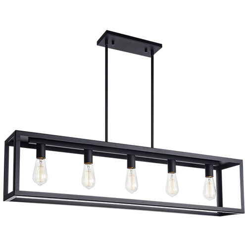 Flare 5 Light 7 inch Black Chandelier Ceiling Light