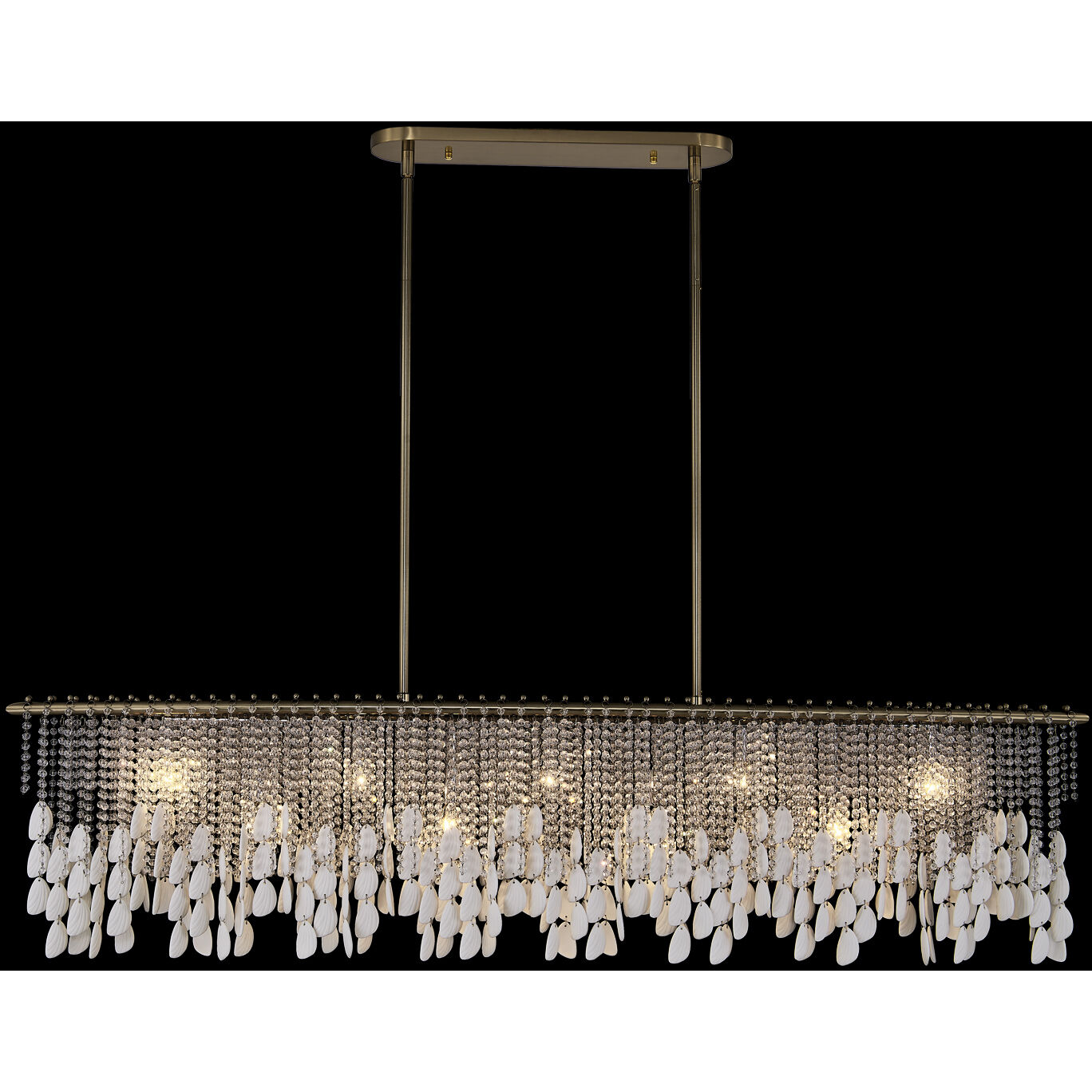 Farfalle 9 Light 9 inch Brushed Champagne Gold Linear Pendant Ceiling Light