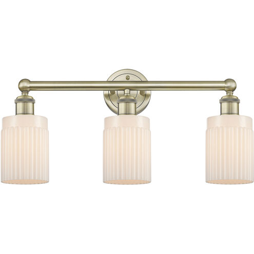 Hadley 3 Light 22.5 inch Antique Brass Bath Vanity Light Wall Light in Matte White