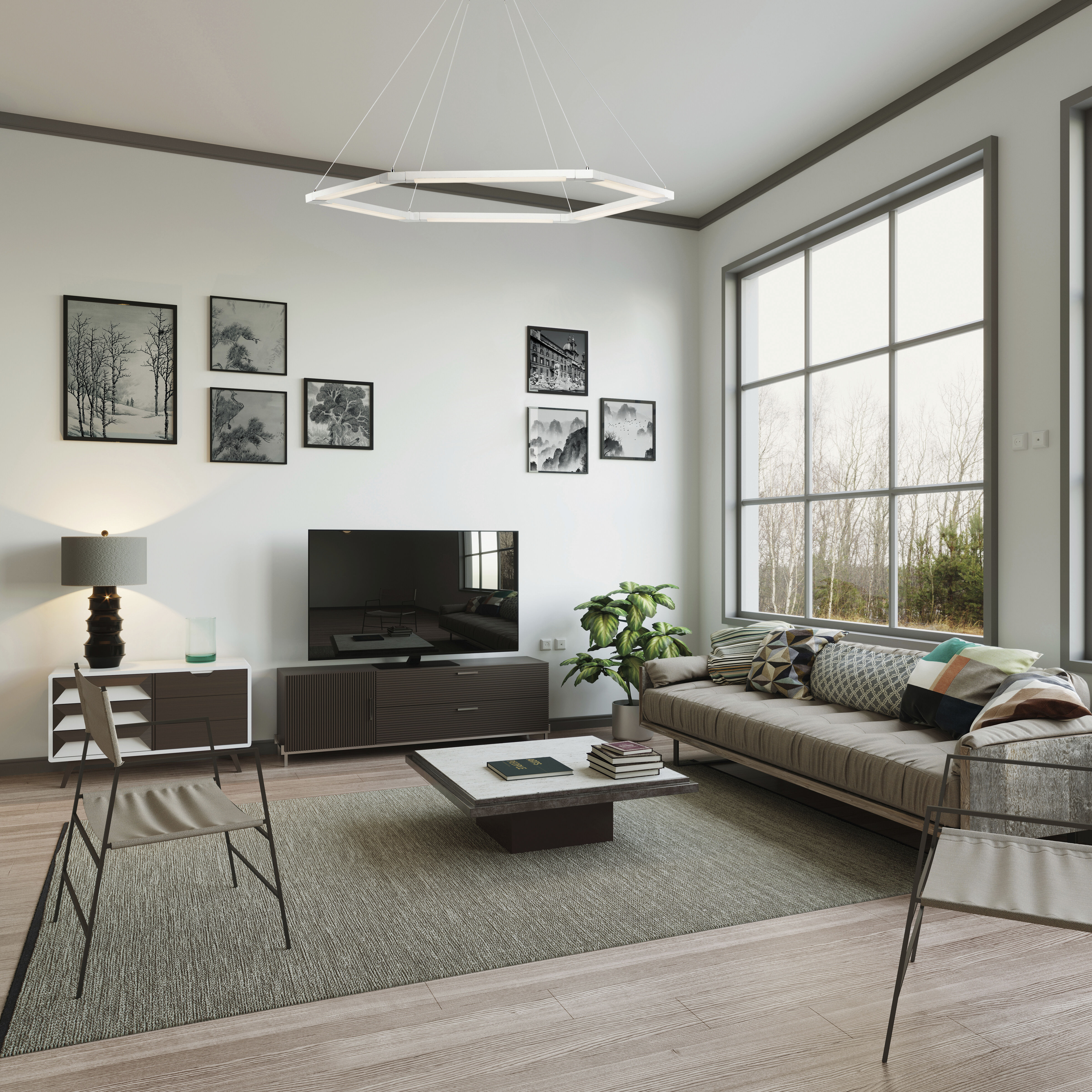 Rotator LED 31.5 inch Matte White Single Pendant Ceiling Light