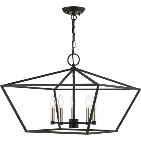 Devone 5 Light 22 inch Black with Brushed Nickel Accents Chandelier Ceiling Light
