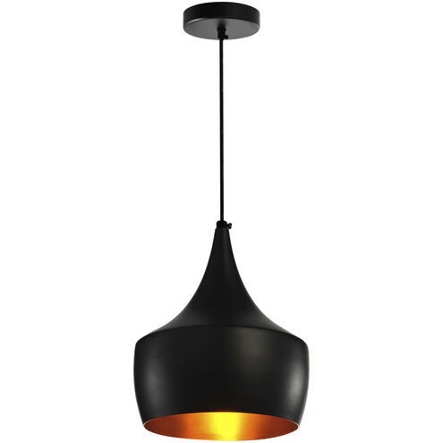 Dynamic 1 Light 10 inch Black Down Mini Pendant Ceiling Light