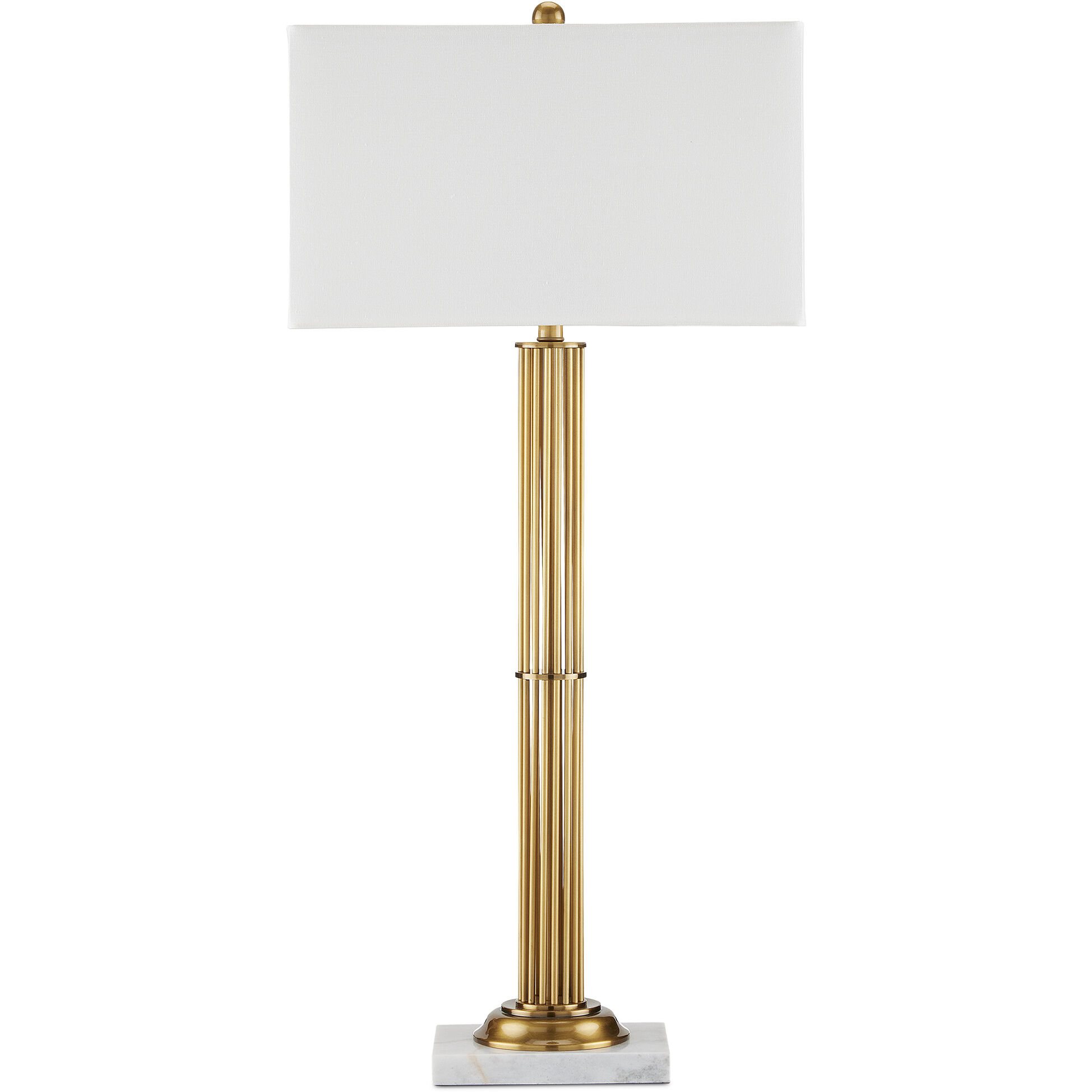 Allegory 36.5 inch Antique Brass/White Marble Table Lamp Portable Light