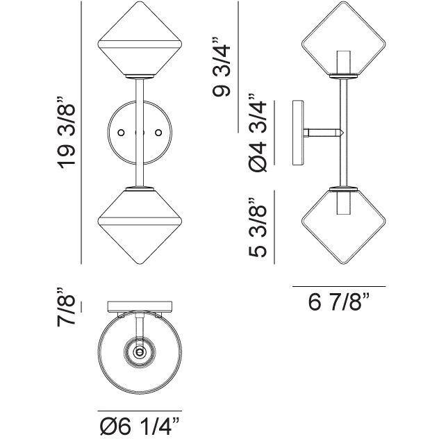 Novo Wall Sconce Wall Light in Black and Clear