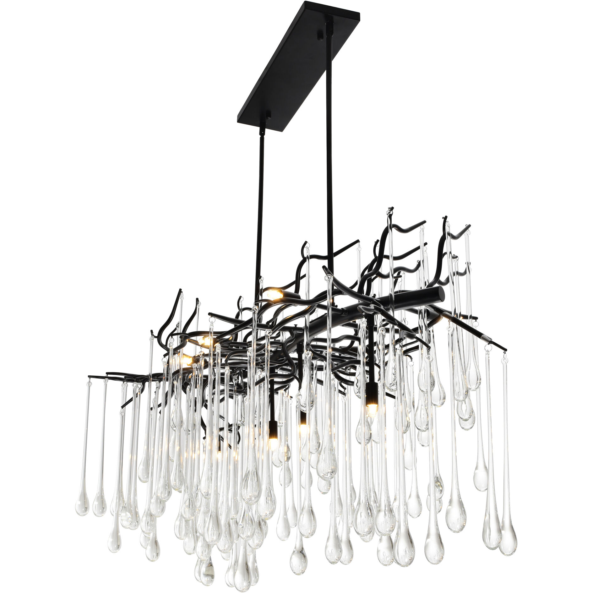 Anita 10 Light 26 inch Black Down Chandelier Ceiling Light