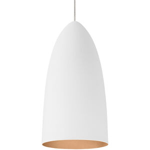 Mini Signal 1 Light 120 Satin Nickel Low-Voltage Pendant Ceiling Light in Halogen, Monopoint, Rubberized White/Copper
